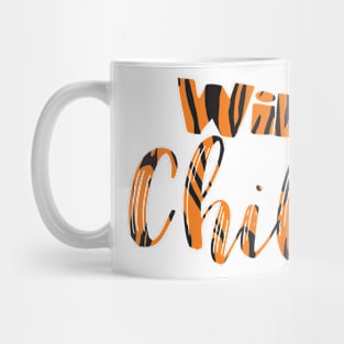 Wild Child Tiger Print Text Mug